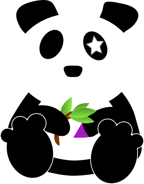 Cartoon Panda Bear Shower Curtain (468x599)