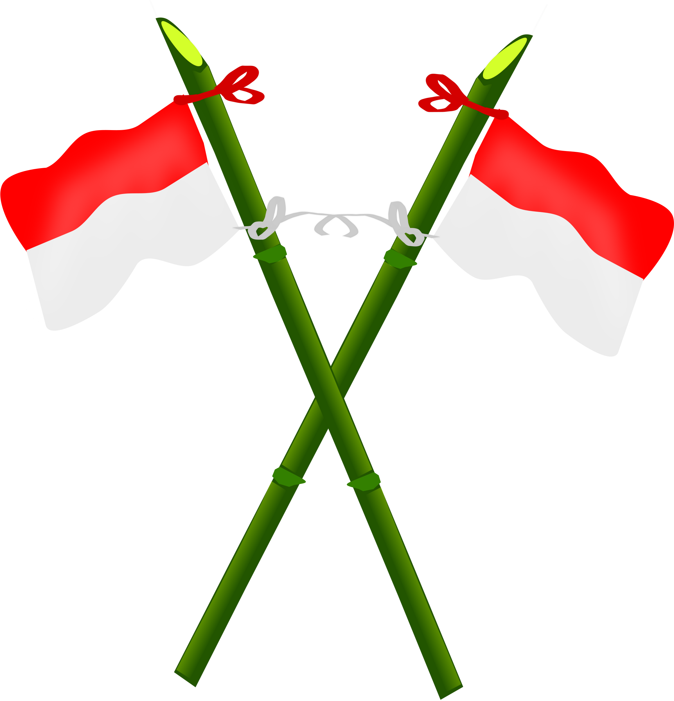 Bamboo And Indonesian Flag-2 - Indonesian Flag Clip Art (2400x2449)