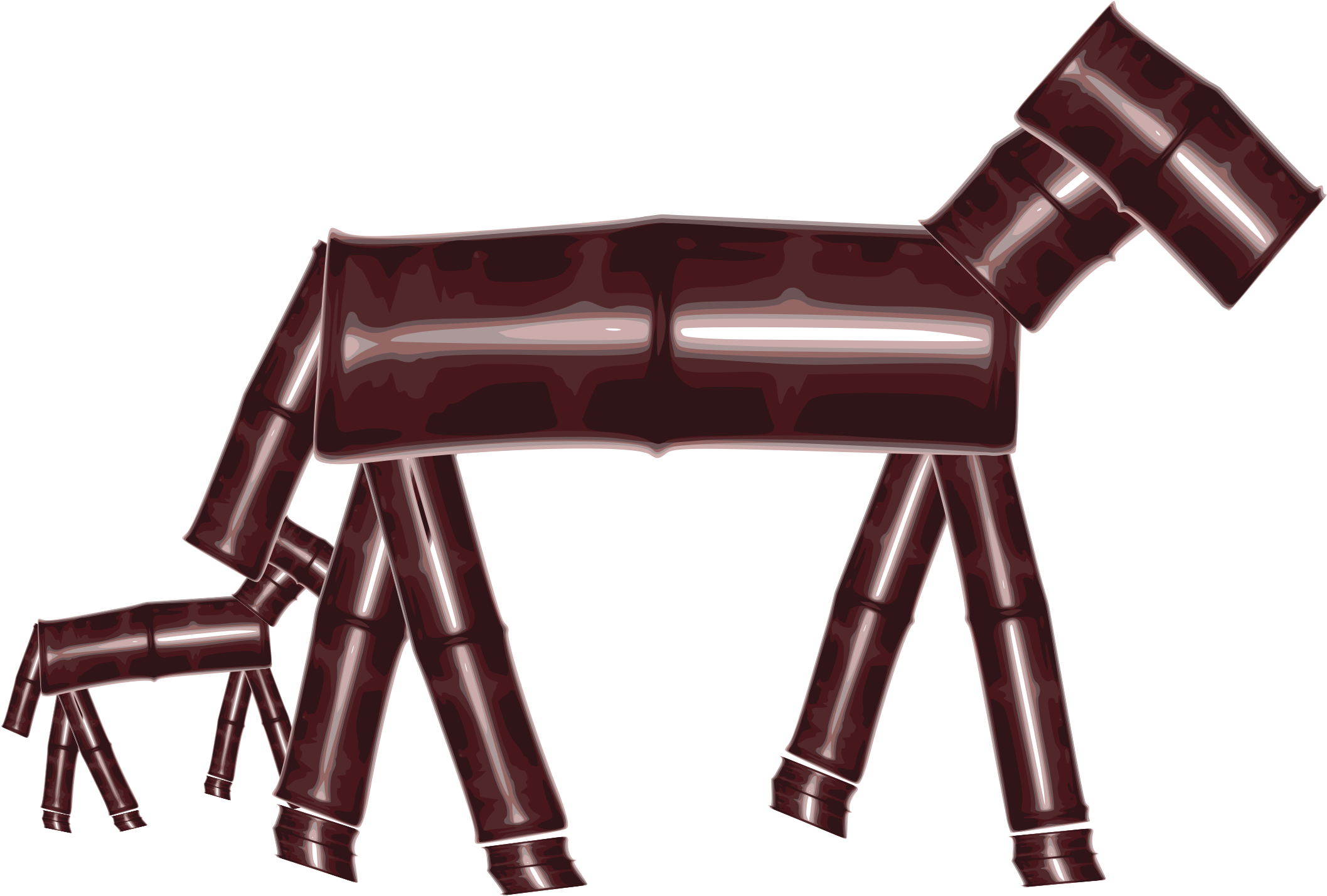 Bamboo Horse - Clip Art (2400x1749)
