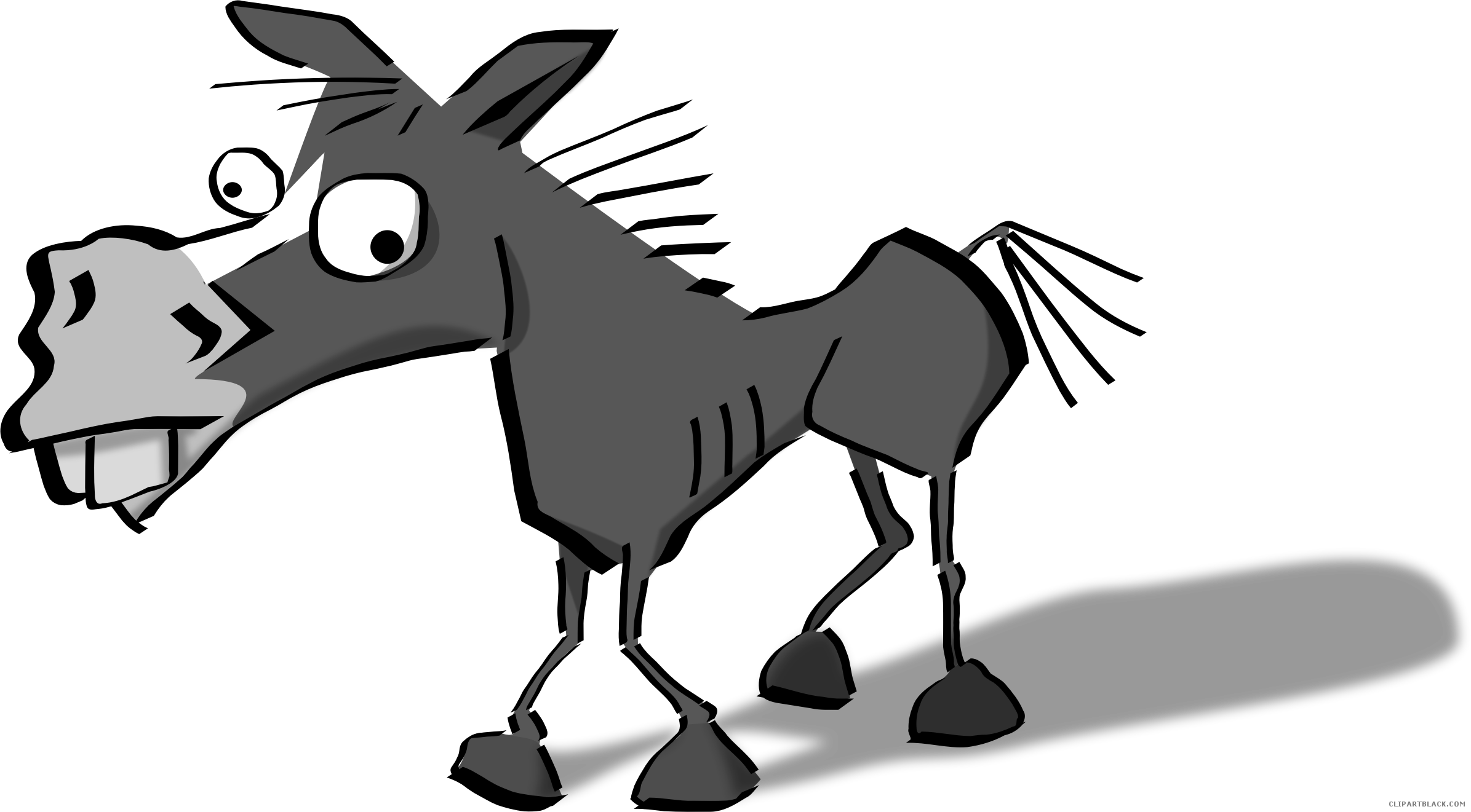 Crazy Horse Animal Free Black White Clipart Images - Horse Clip Art (2391x1321)