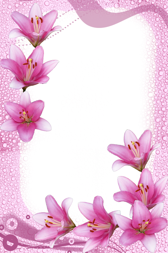 Flower Backgrounds, Frames, Wallpaper, Card Making, - Pink Flower Frame (580x870)