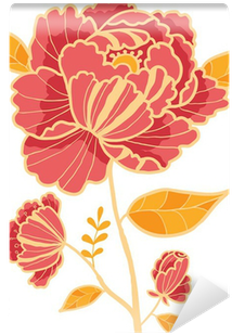 Vector Golden And Red Flower Design Element In Hand - Psalms 2013 Daily Thoughts Calendar (400x400)