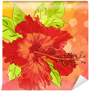 Background With Hand Drawn Flowers, Eps10 Wall Mural - Flower (400x400)