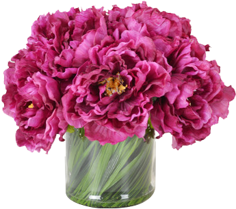 Magenta Peony Bouquet In Acrylic Water Glass Vase By - Creative Displays, Inc. Magenta Peony Bouquet In Acrylic (400x358)