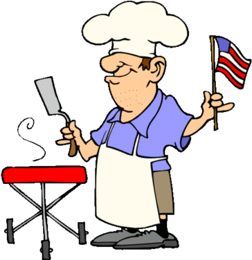 July Fourth Bbq Medium - 4th Of July Bbq Clip Art (455x375)