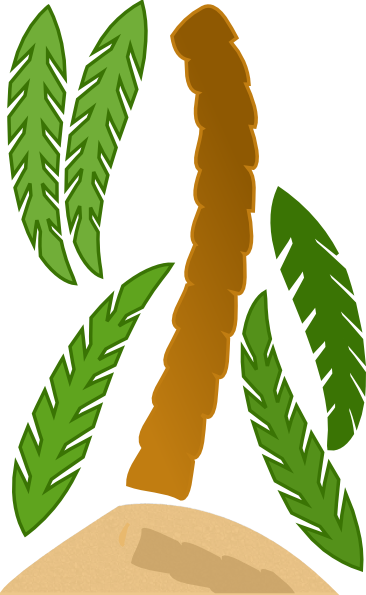 Split Palm Clip Art At Clker - Palm Tree Clip Art (366x595)