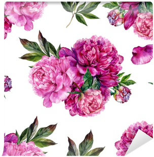 Hand Drawn Pink Peonies Bouquet Seamless Pattern Wall - Blumen Sind Wie Friends.jpg Keramik Herz-ornament (400x400)