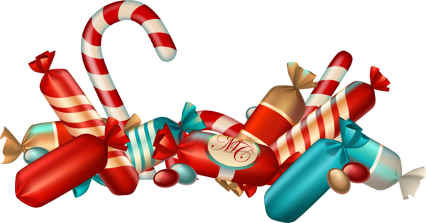Christmas Candy Canes Clip Art - Chocolats De Noel Dessin (1024x538)