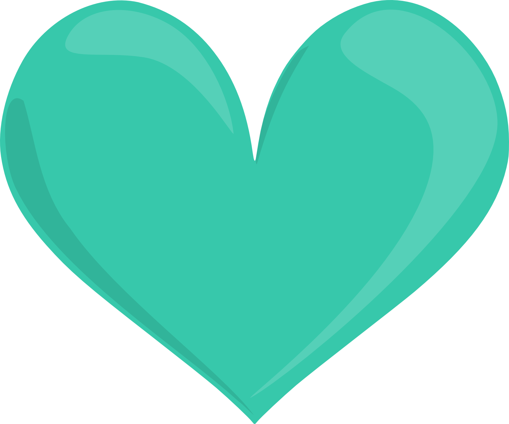Aqua Heart - Hearts Green Blue Png (1751x1459)