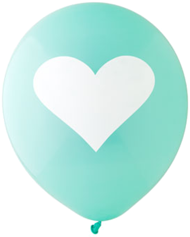 Aqua & White Heart Balloons - Bonjour (905x1024)
