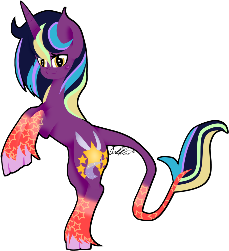 Rainbow Power Midnight Fairytale By Darkheartthepegasus - Cartoon (1024x1135)