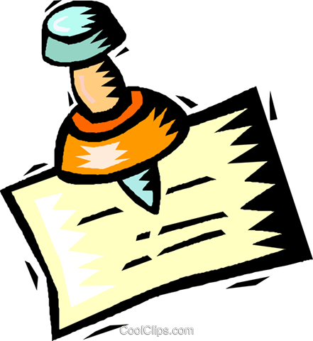 Push-pin Und Zettel Vektor Clipart Bild - Push-pin Und Zettel Vektor Clipart Bild (441x480)