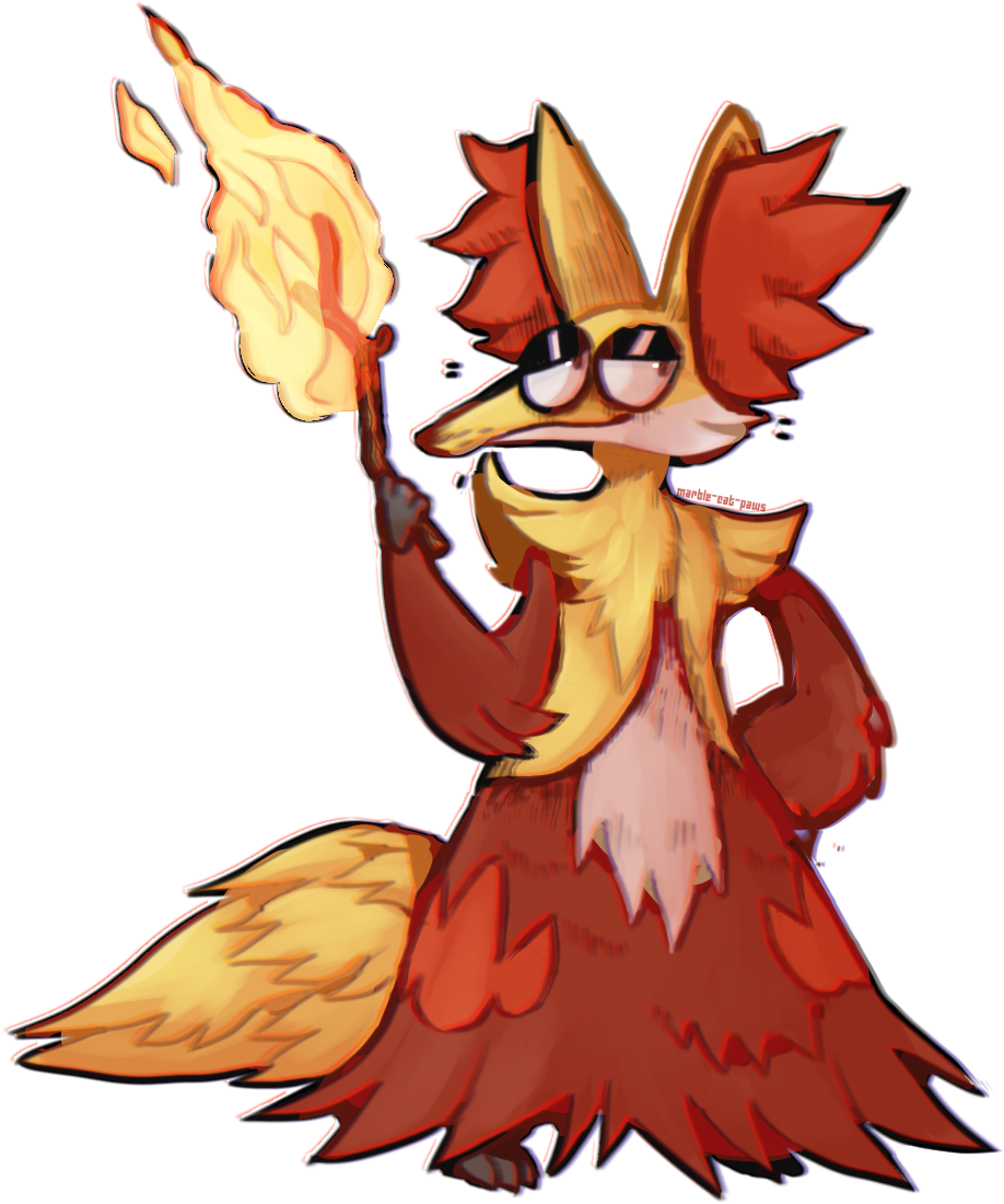 Delphox By Marble Cat Paws - Cartoon (974x1137)