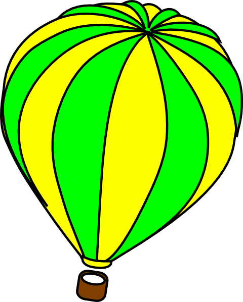 Green Clipart Hot Air Balloon - Cartoon Hot Air Ballons (480x598)