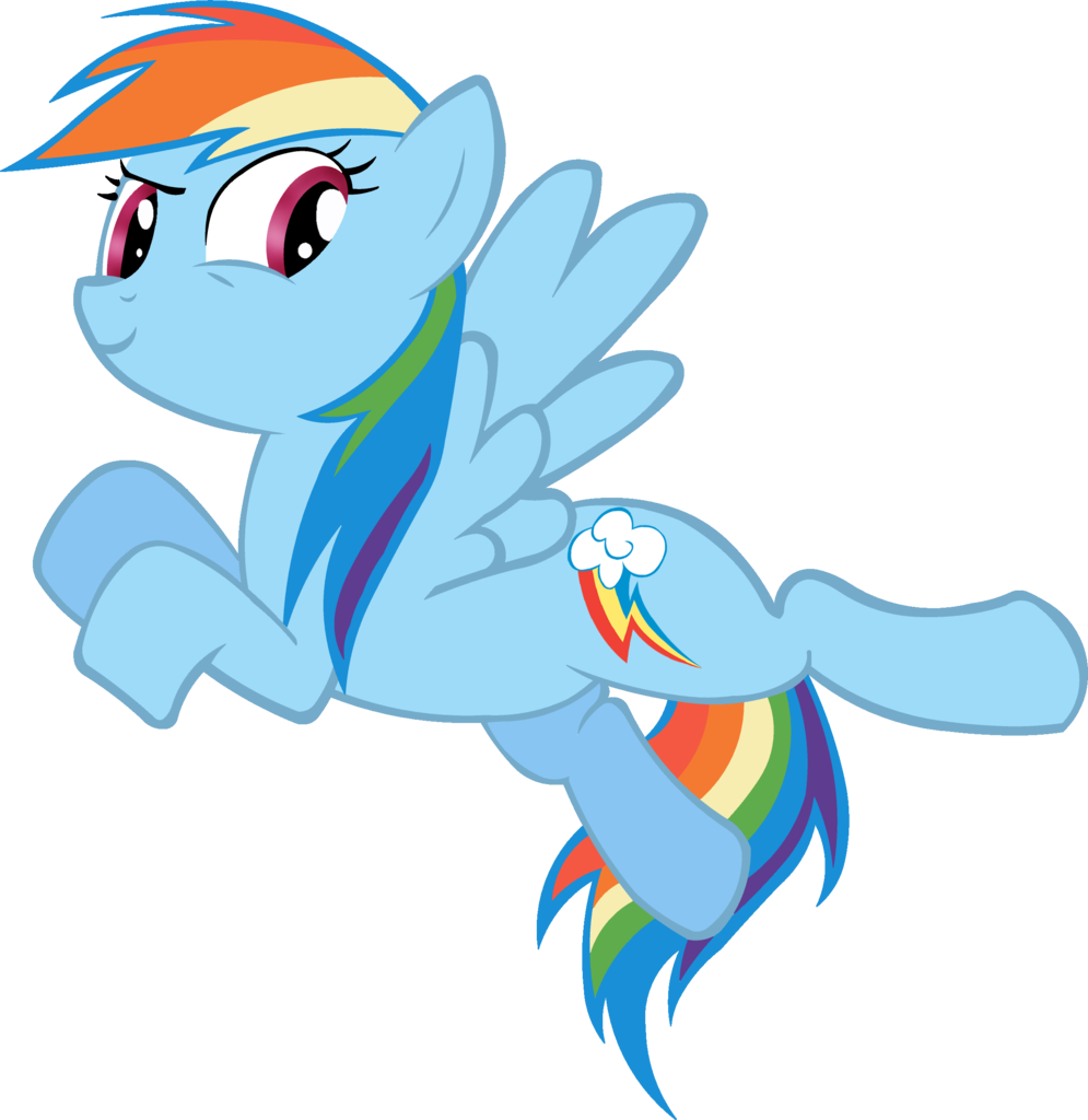 Shtopor7, Female, Flying, Kicking, Mare, Pegasus, Pony, - Пони Радуга Без Фона (995x1024)