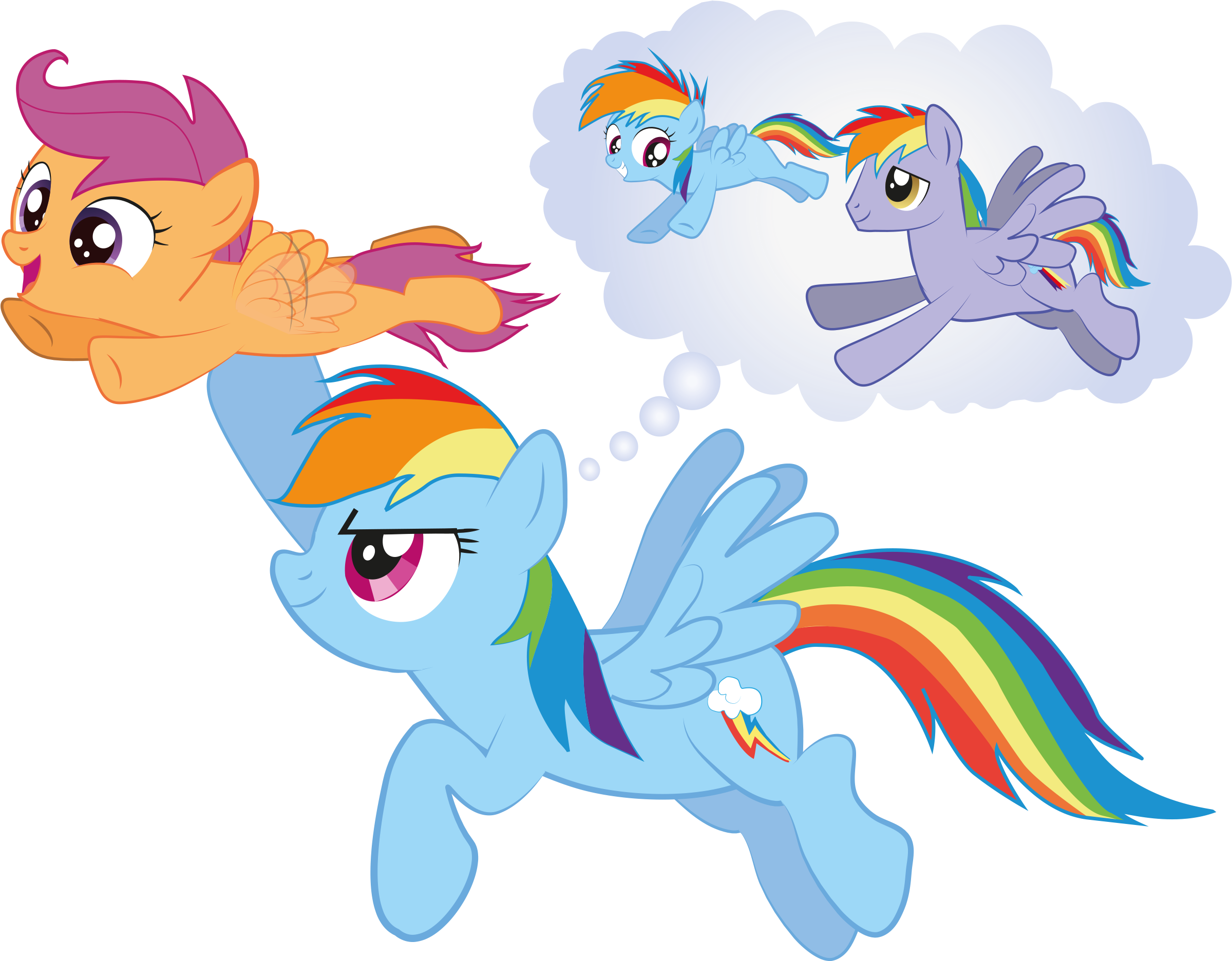 D Block Daria Viewing Pro Brohoofs Mlp Forums - Scootaloo And Rainbow Dash Flying (2500x1976)