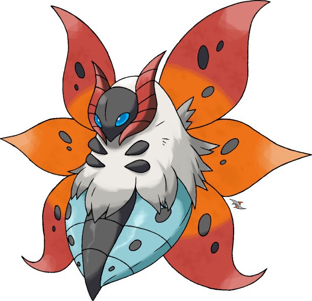 Purple Met Firefly At The Relic Castle And Man He Was - Imagenes De Pokemon Volcarona (613x591)