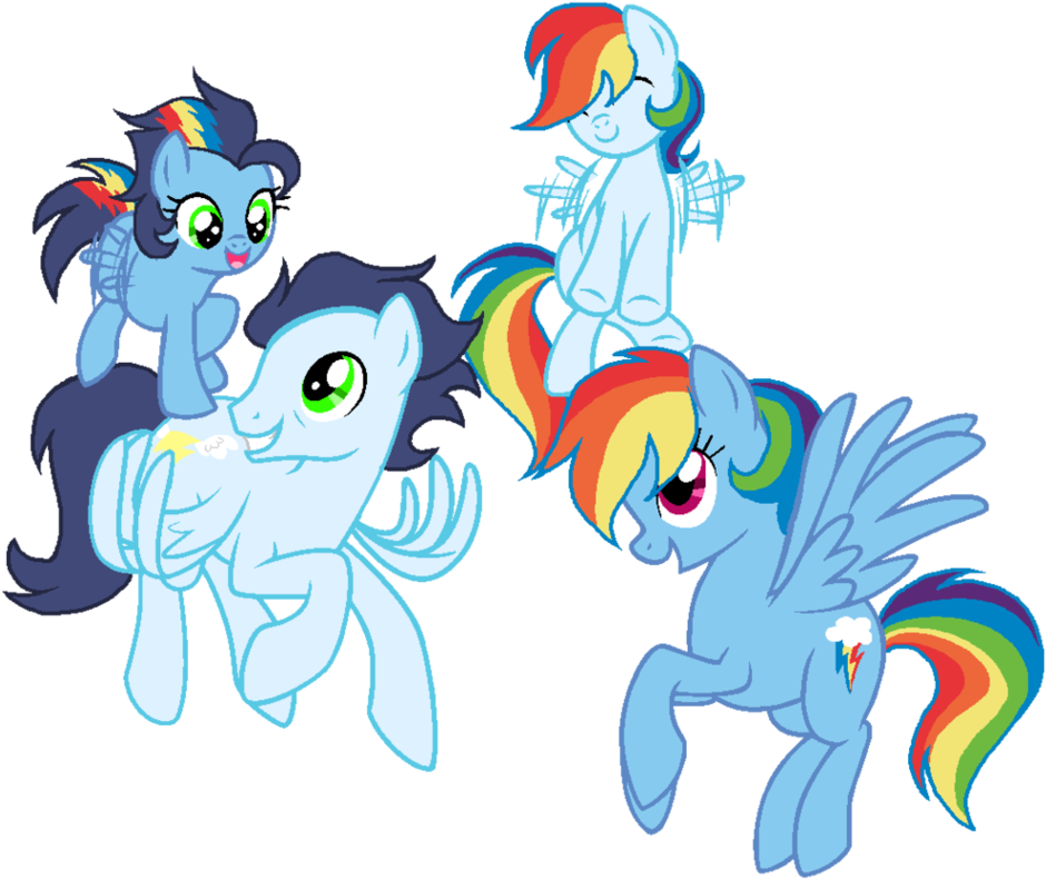 My Little Pony Rainbow Dash And Soarin Kids - Mlp Family Flight Base (976x818)