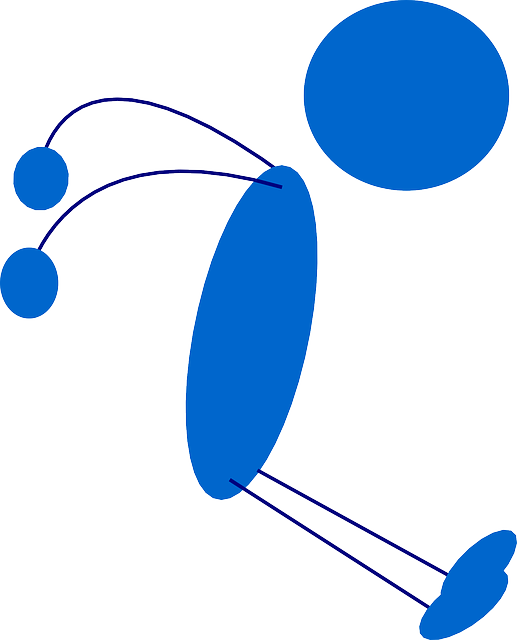 Blue, Stick, Symbol, People, Man, Men, Jumping - Blue Stickman (517x640)