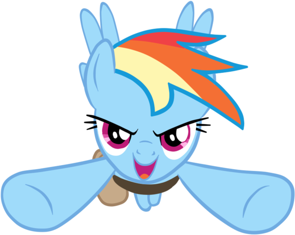 Rainbow Dash Flying Front Vector By Er49563 - Cartoon (1024x576)