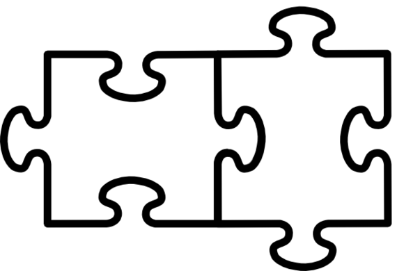 Puzzle Piece Puzzle Clip Art - 2 Puzzle Pieces Template (570x390)