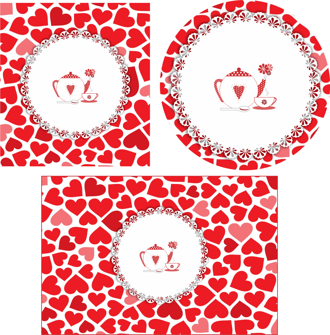 Artes Ideias Moldes Personalizados Para Festas Cha - Flower Wall Mural - Red Hearts (1145x1162)