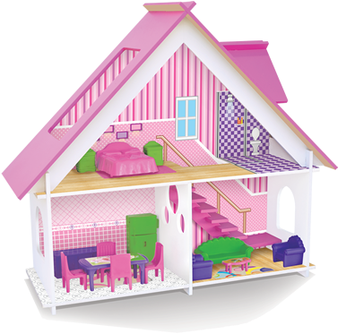 Casinha De Bonecas Sweet Home Anos - Casinhas De Bonecas De Madeira (500x400)