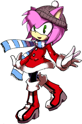Amy Rose Fondo De Pantalla Titled Amy Rose Winter - Cartoon (329x500)