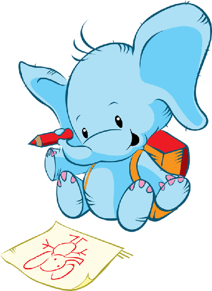 Cartoon School Animals - Lkg Class Drawing (600x600)