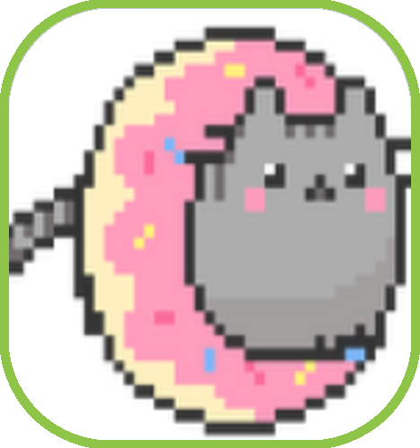 This Is Hy's Second Time Winning Aotm With A Simple, - Pusheen Cat Gif Donut (468x500)