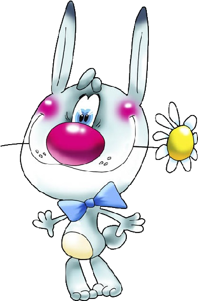 Valentine Cute Animal Cartoon Images - Зайчик Спасибо (600x600)