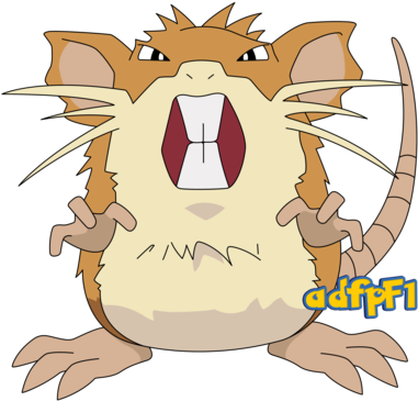 020 Raticate By Adfpf1 - Pokemon Raticate (400x383)
