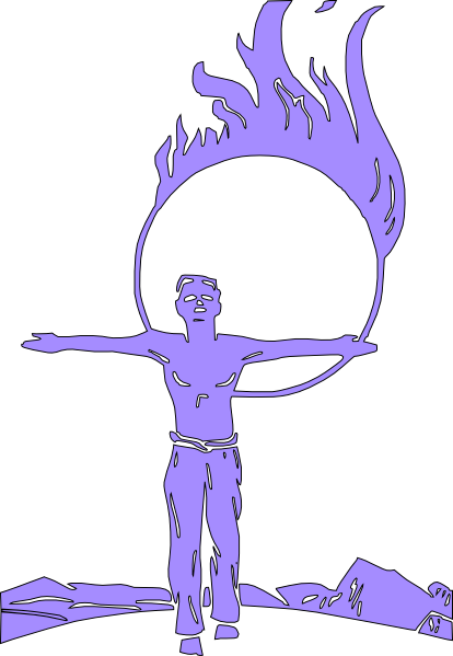 Free Vector Circus Jumping Through Fire Clip Art - Circus (414x599)