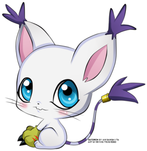 Mokka Quill 285 24 Digimon Chibi Gatomon By Miyuki - Digimon Chibi Gatomon (400x349)