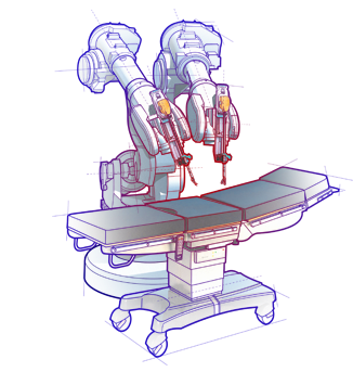 28 Collection Of Robotic Surgery Drawing - Surgical Robot Png (353x346)