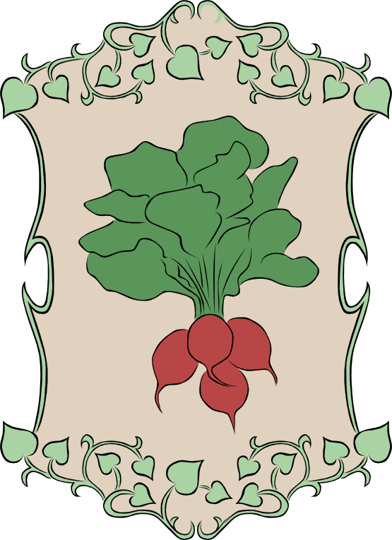 Gerald G Radishes In Border 555px - Clip Art (555x765)