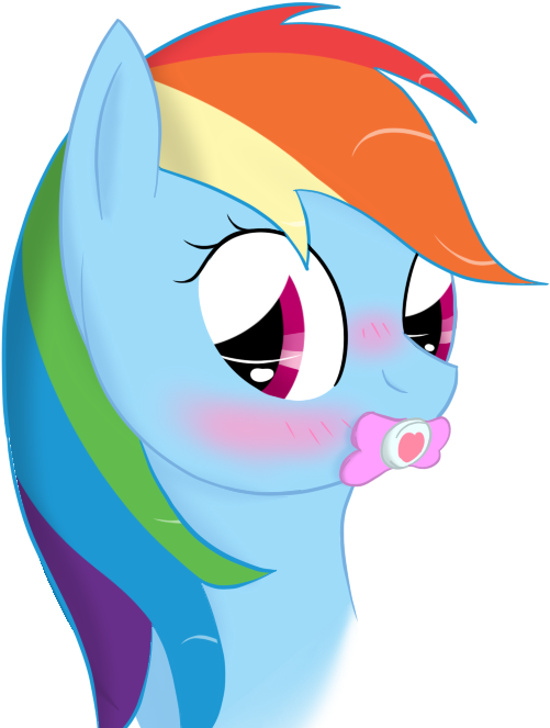 Ricktin, Blushing, Pacifier, Rainbow Dash, Safe - Cartoon (750x750)