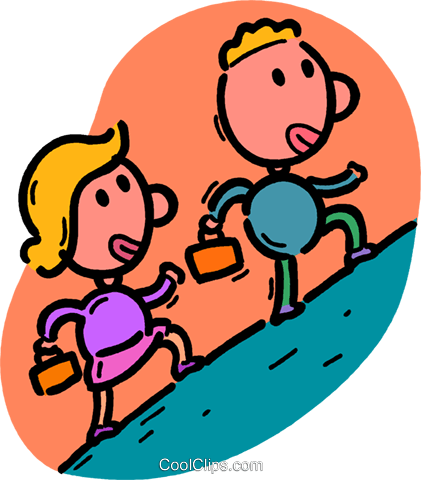 Climbing Up Cliparts - Climbing A Hill Clip Art (421x480)