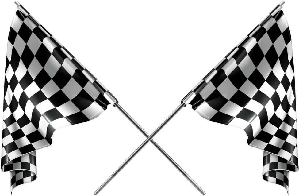 Checkered Flags Png Clipart - Checkered Flag No Background (1000x664)