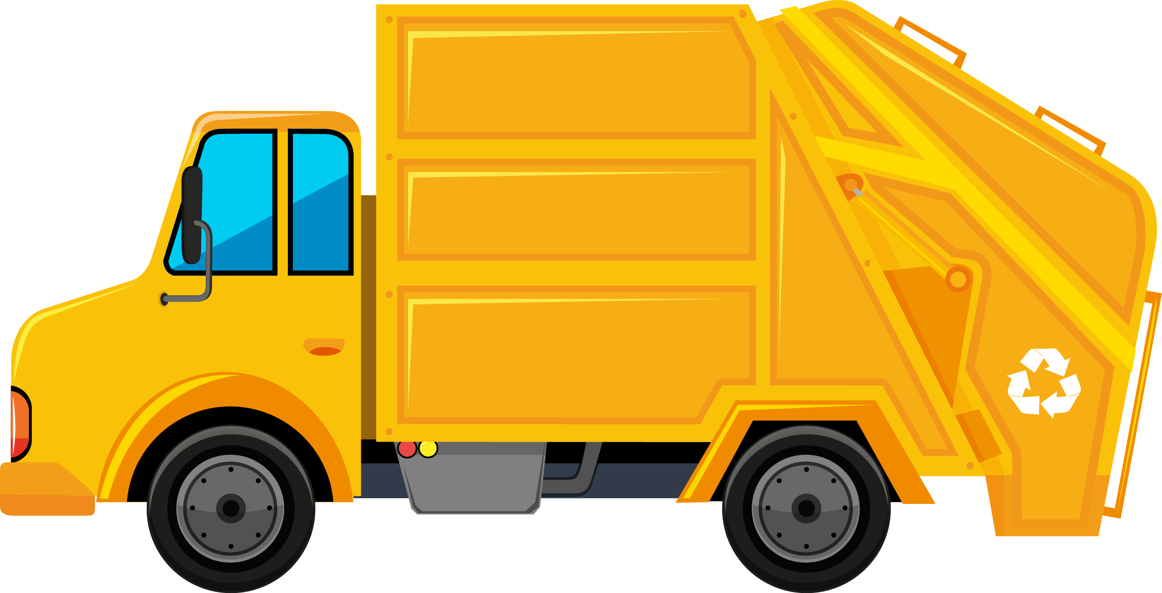 Garbage Truck Rubbish Bins & Waste Paper Baskets Clip - Garbage Truck Clip Art Free (2293x1171)