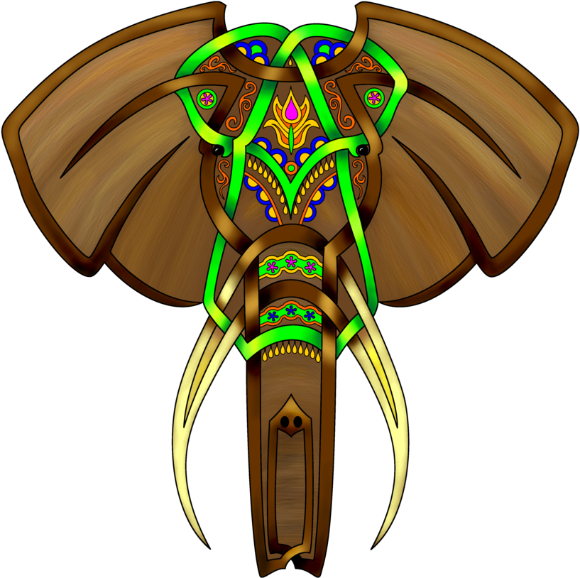 Celtic Knot Indian Elephant By Knotyourworld Celtic - Indian Elephant Shower Curtain (900x921)
