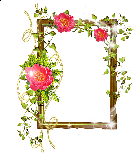 Shining Transparent Frame With Flowers - Flower Free Clipart Transparent (600x600)