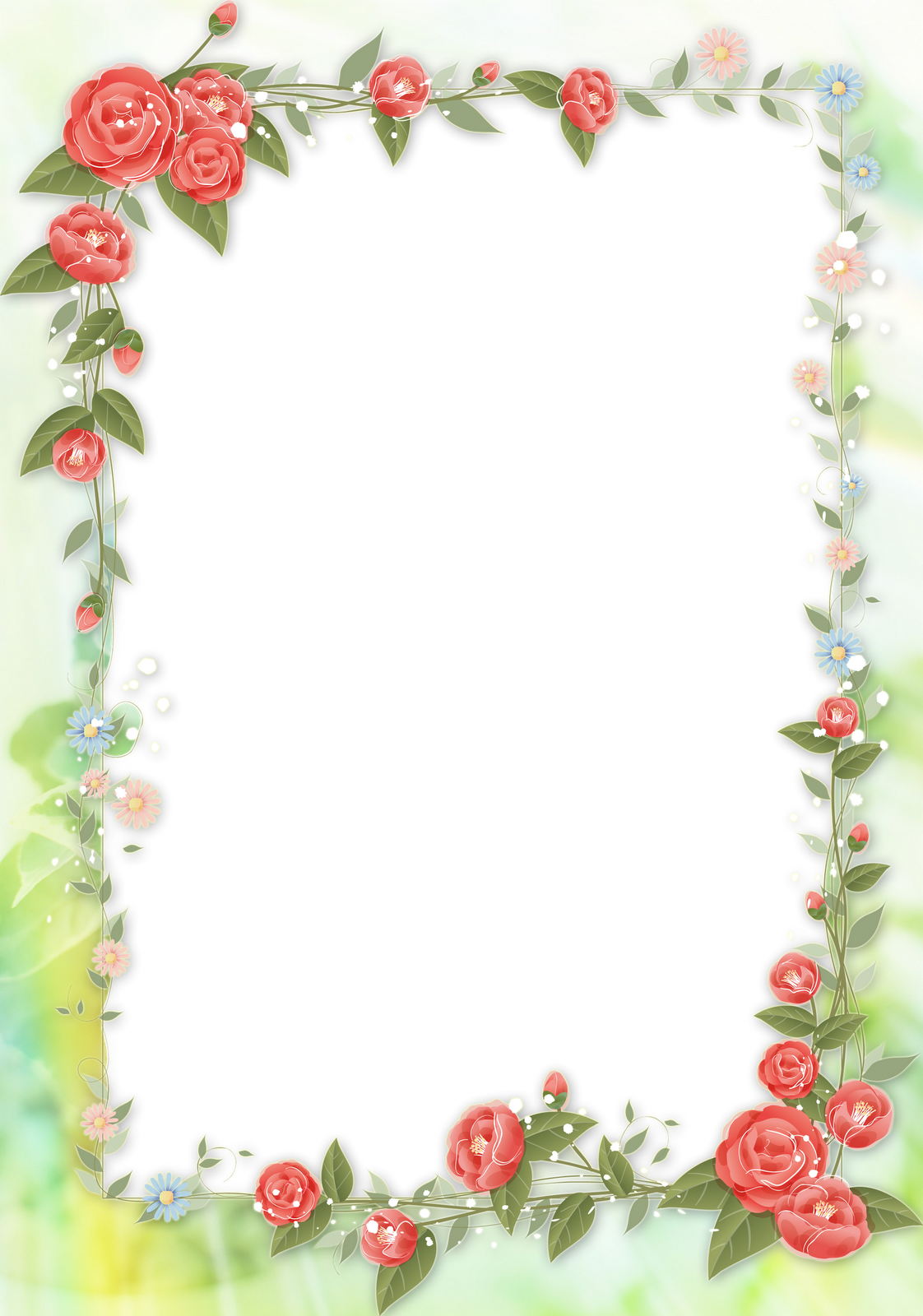Http - //syedimranrocks - Blogspot - Com/ - Free Clipart Pink Flower Border Frame (1122x1600)