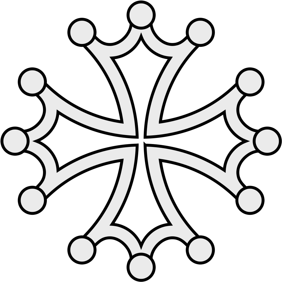 Coa Illustration Cross Toulouse Voided - Drawing (1000x1000)