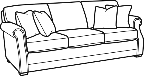 Fabric Sofa Without Nailhead Trim - Couch Black And White (480x254)