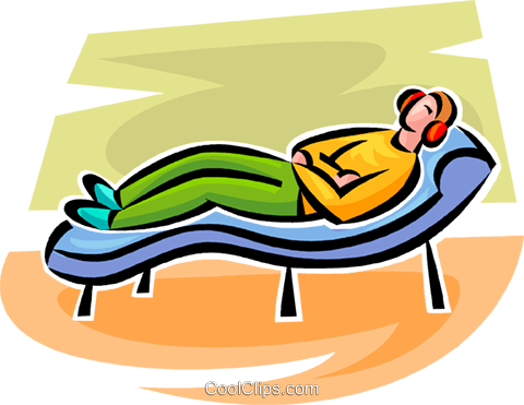Person Lying On A Couch Royalty Free Vector Clip Art - Liege Clipart (480x371)