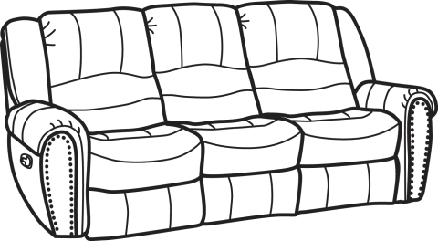 Leather Reclining Sofa - Sofa Lineart (480x264)