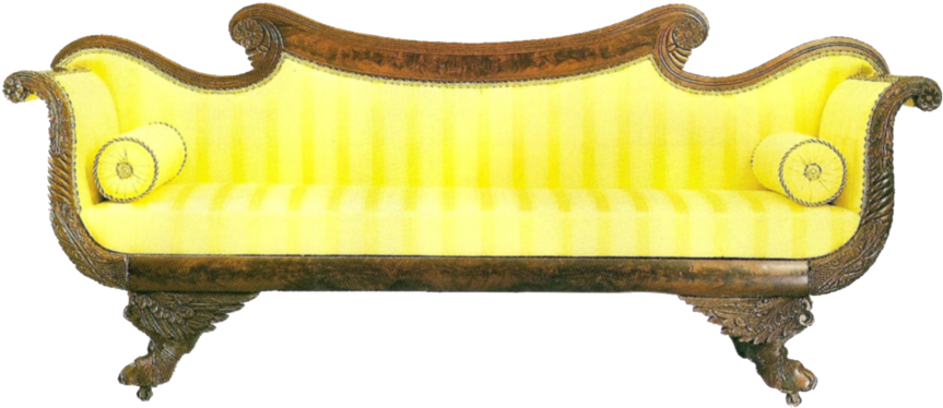 Yellow Antique Couch By Jinifur - Antique Couch Cartoon (900x437)