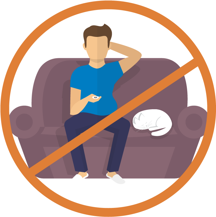Man In Slippers And T-shirt Sitting On Couch With His - Man In Slippers And T-shirt Sitting On Couch With His (750x750)