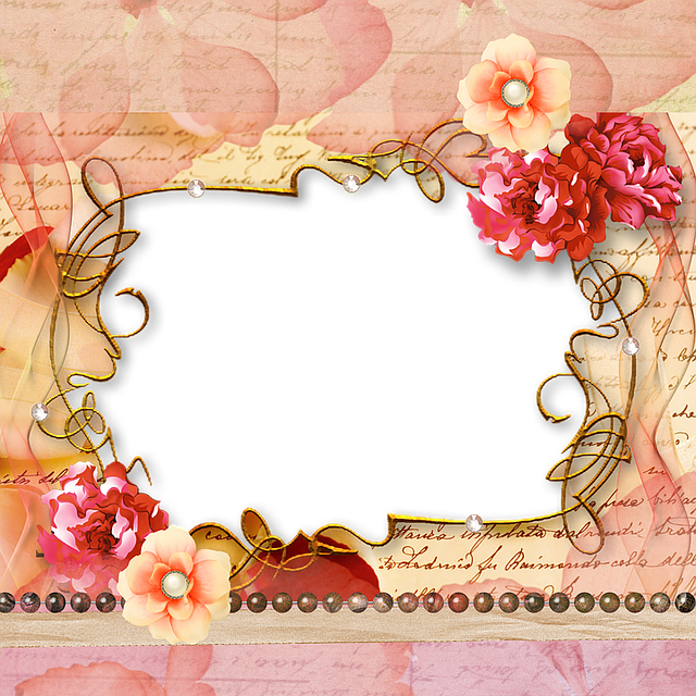 Scrapbook Photo Frame With Background (640x640)